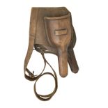 A PAIR OF LEATHER CAVALRY HOLSTERS, MID-19TH CENTURY