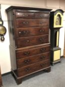 A George III mahogany chest on chest, width 108 cm,