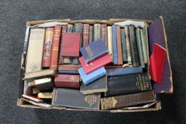 A box of antique and later books, Dictionaries, novels,