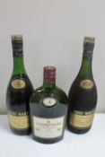 Three bottles of cognac - Courvoisier and Remy Martin (3)