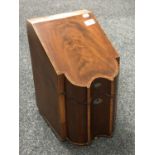 A George III inlaid mahogany knife box with fitted interior CONDITION REPORT: