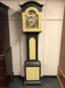 A 19th century painted longcase clock,