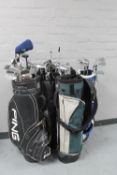 Four golf bags : Ping,