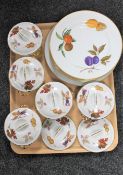 A tray of Royal Worcester Evesham gilded china dinner ware