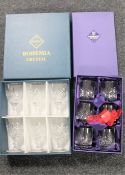 A cased set of six Bohemia crystal wine glasses and six Edinburgh Crystal tumblers