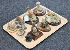 A tray of eight animal figures - Border Fine Arts and Northumbria,