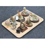 A tray of eight animal figures - Border Fine Arts and Northumbria,