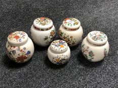 Five Sadler ware ginger jars