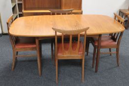 A six piece 20th century G-plan dining room suite comprising of sideboard,