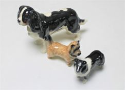 Three Beswick dogs : King Charles Spaniel,