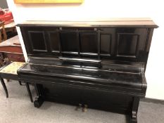 A Bechstein ebonised upright piano, model 9, serial number 87960,