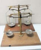 Two sets of early twentieth century chemists scales