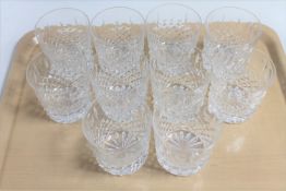 Ten cut crystal tumblers