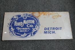A reproduction enamelled metal sign 'Ford Motor Company Detroit,