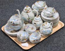 A tray of Japanese egg shell tea service