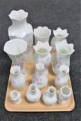 A tray of Aynsley Little Sweetheart china vases