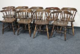 A set of nine pub style elbow chairs