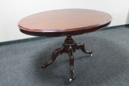 A Victorian mahogany oval pedestal breakfast table