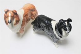 Two large Beswick dogs : Sheepdog and Collie