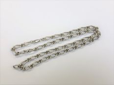 A silver chain link necklace, length 60cm CONDITION REPORT: 52.4g.