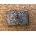 A German Third Reich Waffen SS belt buckle, fully Assmann coded and SS marked,