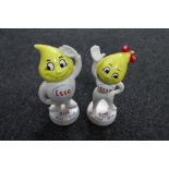 Two cast iron figure - Esso Andy and Abby Slick
