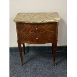 A French marble topped two drawer chest