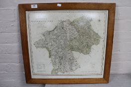A framed New Map of the County of Westmorland in 1825,