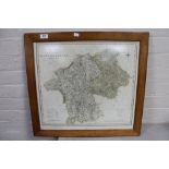 A framed New Map of the County of Westmorland in 1825,