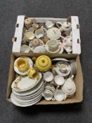 Two boxes of Japanese tea service, English china tea services,