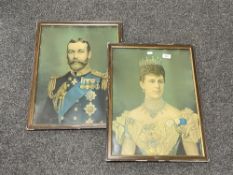 Two early 20th century prints - King George V and Queen Mary of Teck