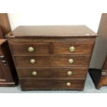 A George III inlaid mahogany five drawer chest,