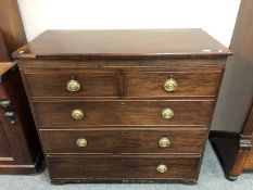 A George III inlaid mahogany five drawer chest,