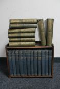 An early 20th century oak bookshelf containing twelve volumes "The Wonderful World of Knowledge"