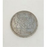 A scarce Polish Danzig 5 Gulden coin 1923