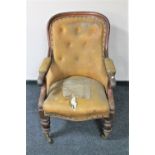 A Victorian mahogany framed gent's armchair,