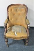 A Victorian mahogany framed gent's armchair,