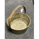 An antique brass jam pan