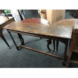 An Edwardian oak hall table