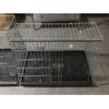 A metal dog cage