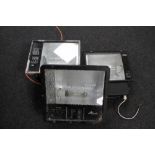 Three industrial flood lights