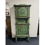 A hand painted antique hall cabinet (a/f)