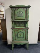 A hand painted antique hall cabinet (a/f)