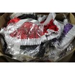 A box of satin polker dot bow mini skirts