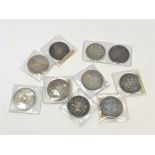 Assorted silver crowns,