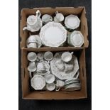 Two boxes of Johnson Brothers Eternal Bow dinner ware