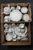 Two boxes of Johnson Brothers Eternal Bow dinner ware