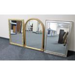 Three contemporary framed mirrors