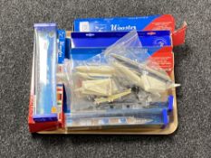 A tray of boxed and unboxed plastic air craft - Wooster World airliners etc and three boxed Minic