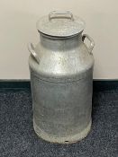 A 20th century aluminium milk churn